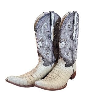 El General 7 RARE Alligator Western Cowboy Boots Pointed Toe